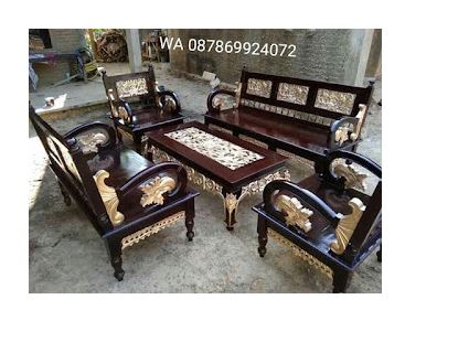 set kursi tamu antik ukir arimbi kayu jati solid berkualitas